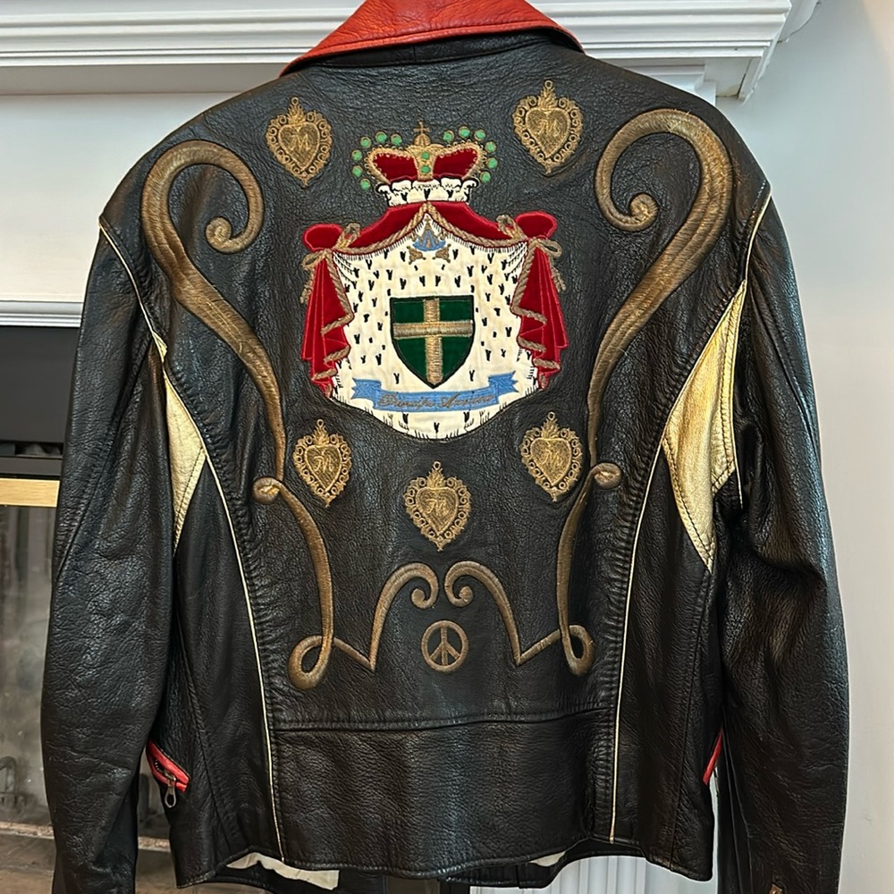 RARE RARE Leather Velvet Moschino Couture Leather Jacket